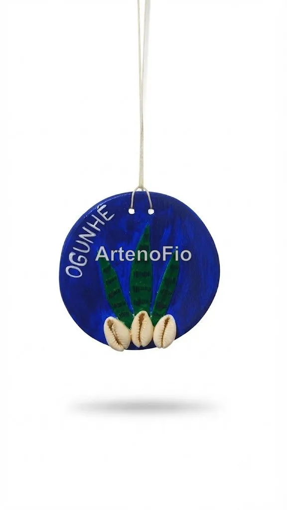 Placa Decorativa Ogum Ogunhê em Cerâmica